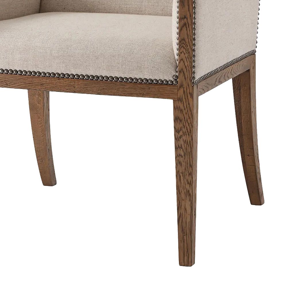 Theodore Alexander Echoes Arm Chair with Wood Back in Oak, , large