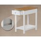 Timberlake Lavish Home Storage Side Table in White/Honey Oak, , large
