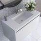 James Martin Mantova 35.4" Single Mounted Bathroom Vanity in Glossy White with 2 cm Glossy White Solid Surface Top and Rectangular Sink, , large