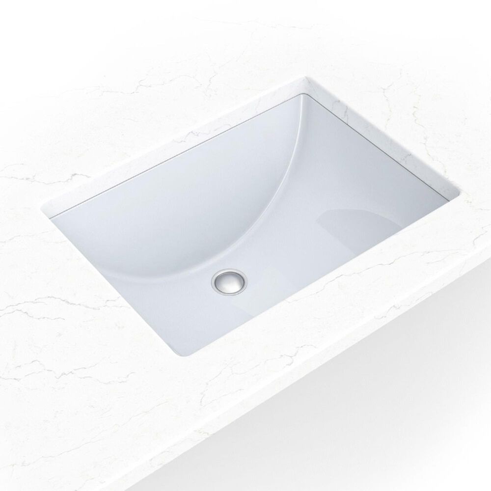 MS International 18.5" x 13.75" Rectangular Porcelain Undermount Bathroom Vanity Sink in White, , large