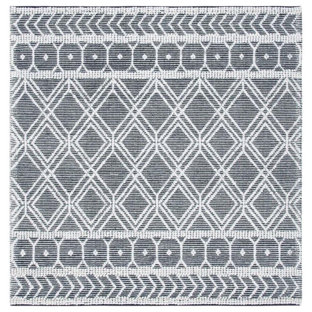 Safavieh Natura NAT478A 6" Square Ivory and Black Area Rug, , large