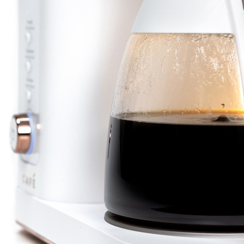 Cafe Specialty Drip Coffee Maker with Glass Carafe in Matte White, , large
