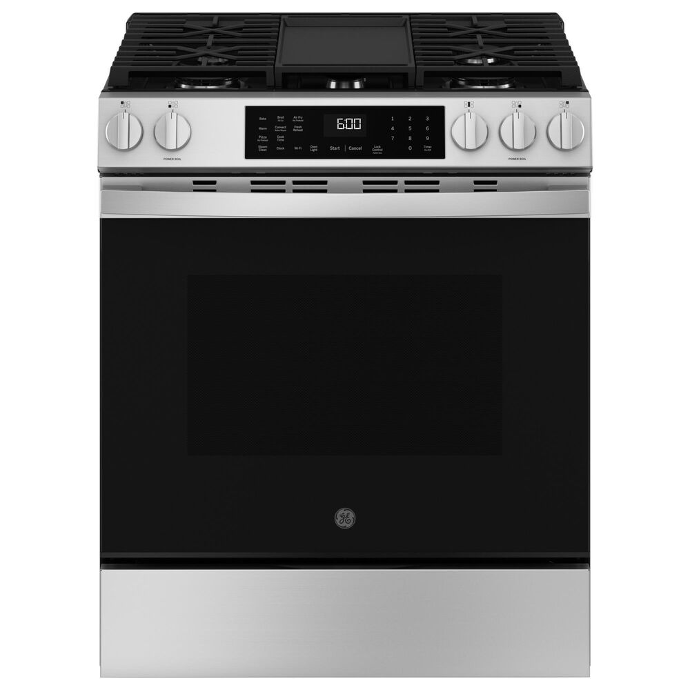 GE Appliances 30" Slide-In Front-Control Convection Gas Range in Fingerprint Resistant Stainless Steel, , large