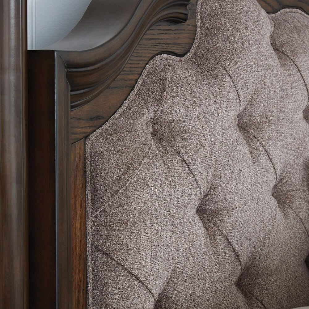 Ashley Maylee King Canopy Bed  in Dark Brown, , large