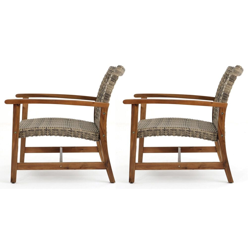 Hearth and Haven Hampton Club Chair in Natural and Gray &#40;Set of 2&#41;, , large