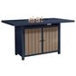 Ashley East Beach  Bar Table with Fire Pit in Navy Blue and Driftwood, , large