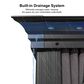 HOMLUX 14-ft x 11-ft Double Roof Outdoor Gazebo Gray Gazebo with Hardtop Roof (Screen Included), , large
