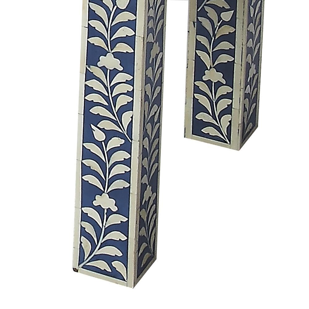 Butler Bone Inlay Bench in Blue, , large