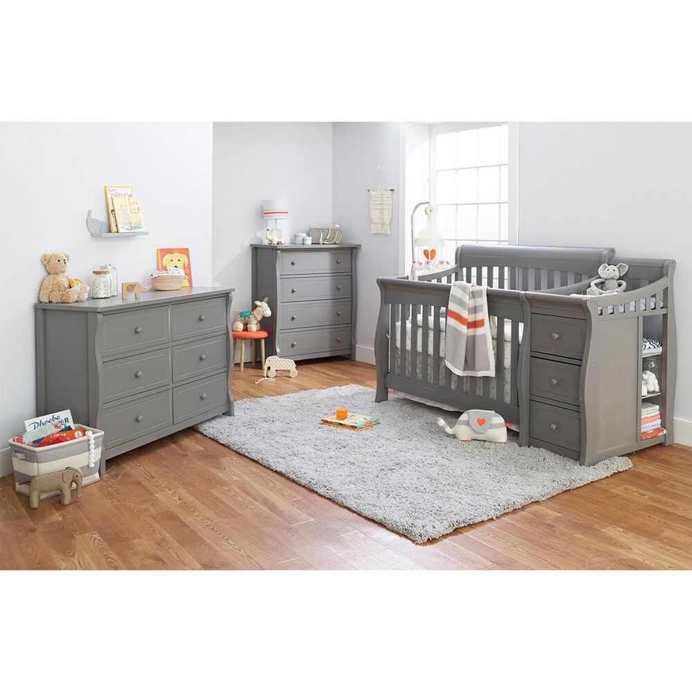 Sorelle Princeton Elite Crib and Changer in Weathered Gray, , large
