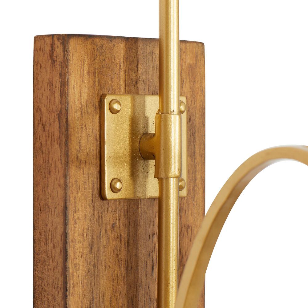 Maple and Jade 6&quot; x 24&quot; Candle Holder Wall Sconce in Gold and Dark Brown, , large