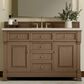 James Martin Vanities Brookfield 60" Single Bathroom Vanity in Pecan with 3 cm Victorian Silver Quartz Top, Rectangle Sink and FreePower Wireless Charger, , large