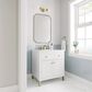 James Martin Vanities Chicago 36" Single Bathroom Vanity in Glossy White with 3 cm Arctic Fall Solid Surface Top and Rectangular Sink, , large