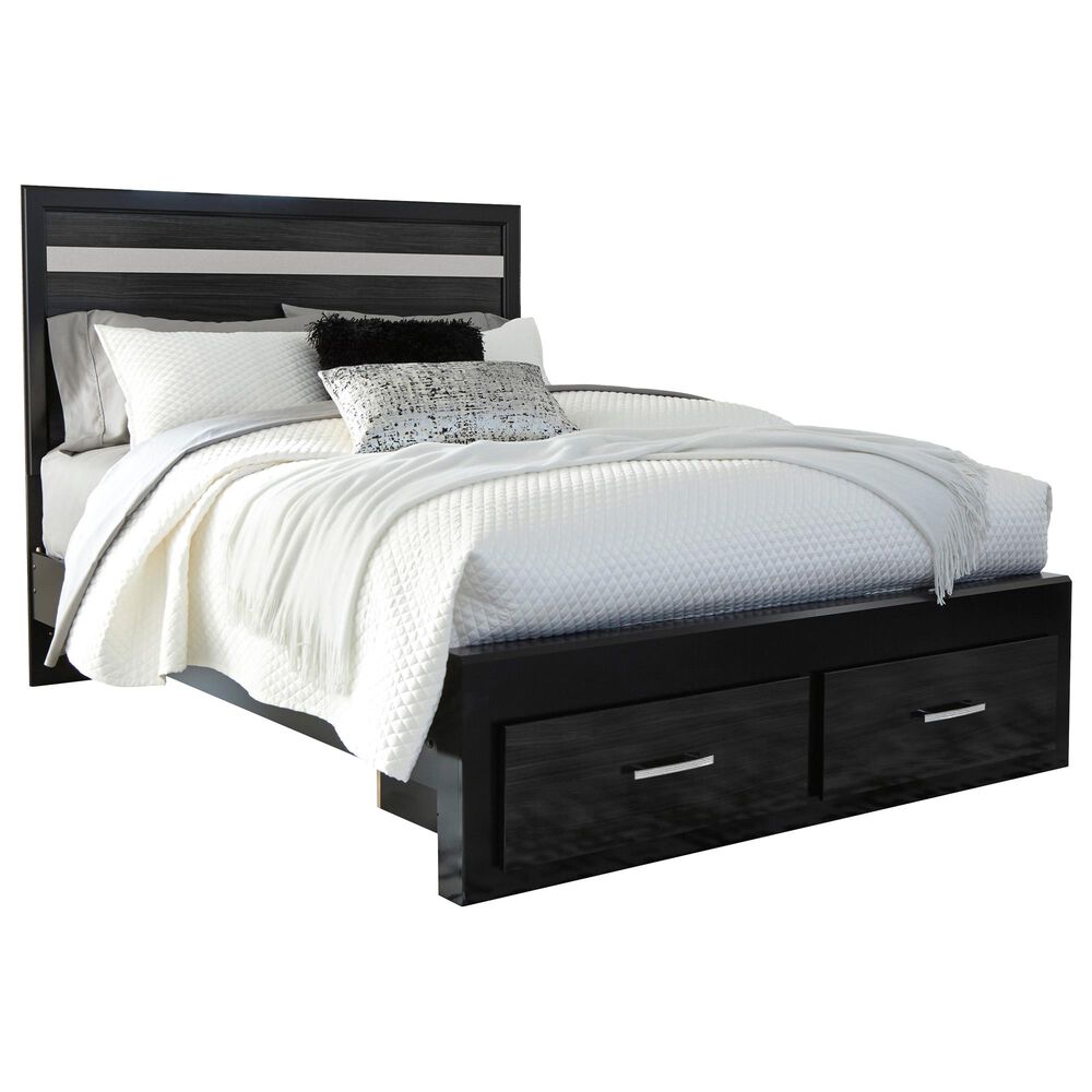 Signature Design by Ashley Starberry Queen Storage Bed in Black and Silvertone, , large
