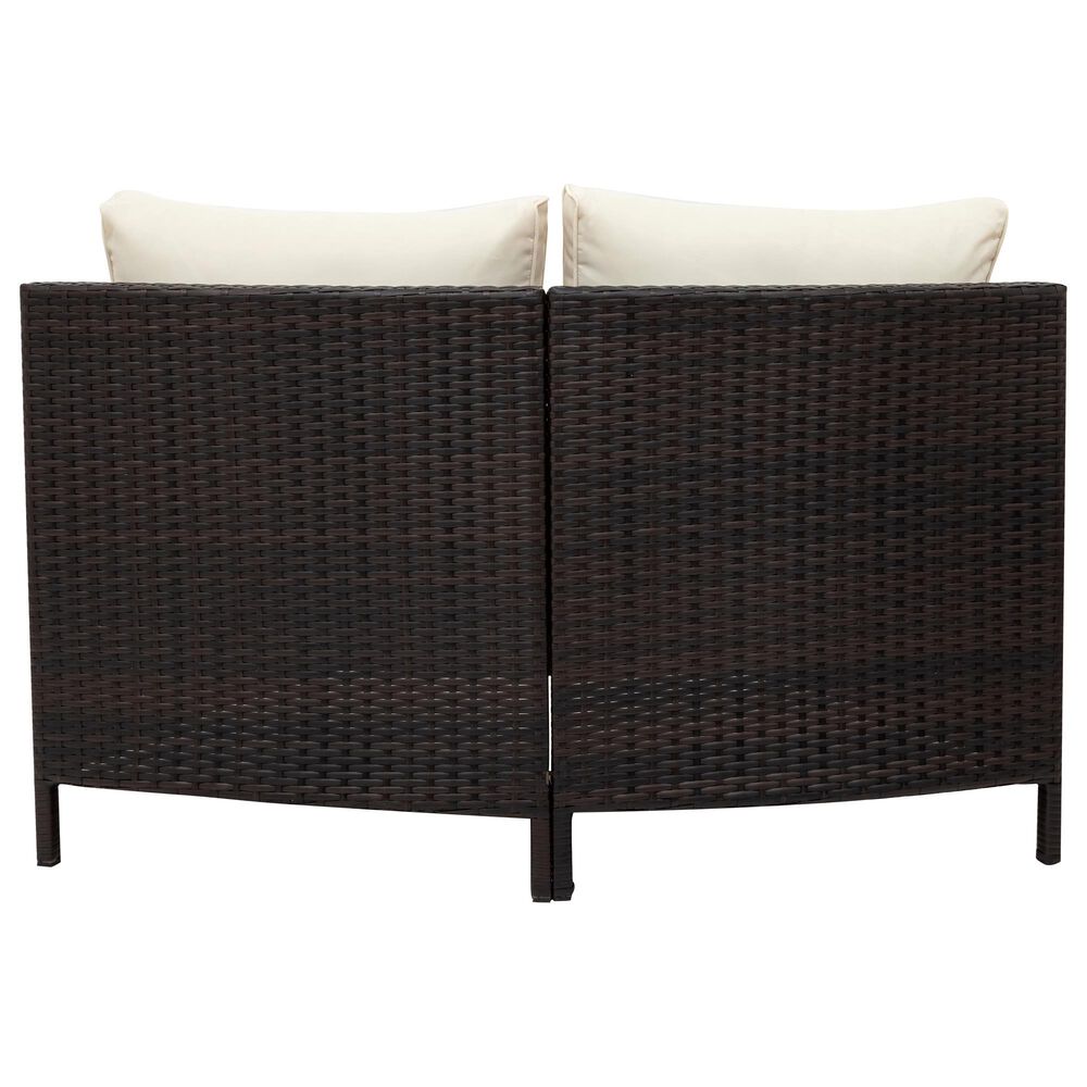 HOMLUX 5 Pieces All-Weather Brown PE Rattan Wicker Sofa Set in Beige, , large