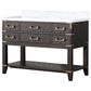 Lexora Home Norwalk 48" Single Bathroom Vanity in Brown Oak with White Carrara Marble Top  and Rectangle Sink, , large