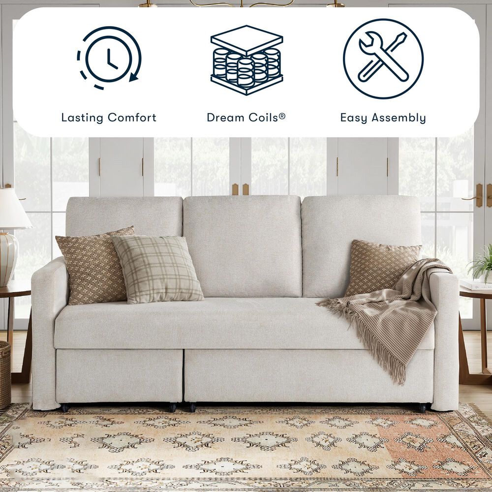 Lifestyle Solutions Mia Convertible Sofa in Ivory, , large