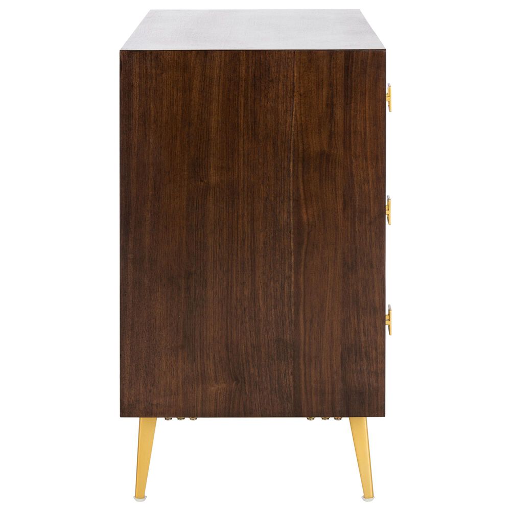 Safavieh Katia 3 Drawer Chest in Walnut/Gold, , large
