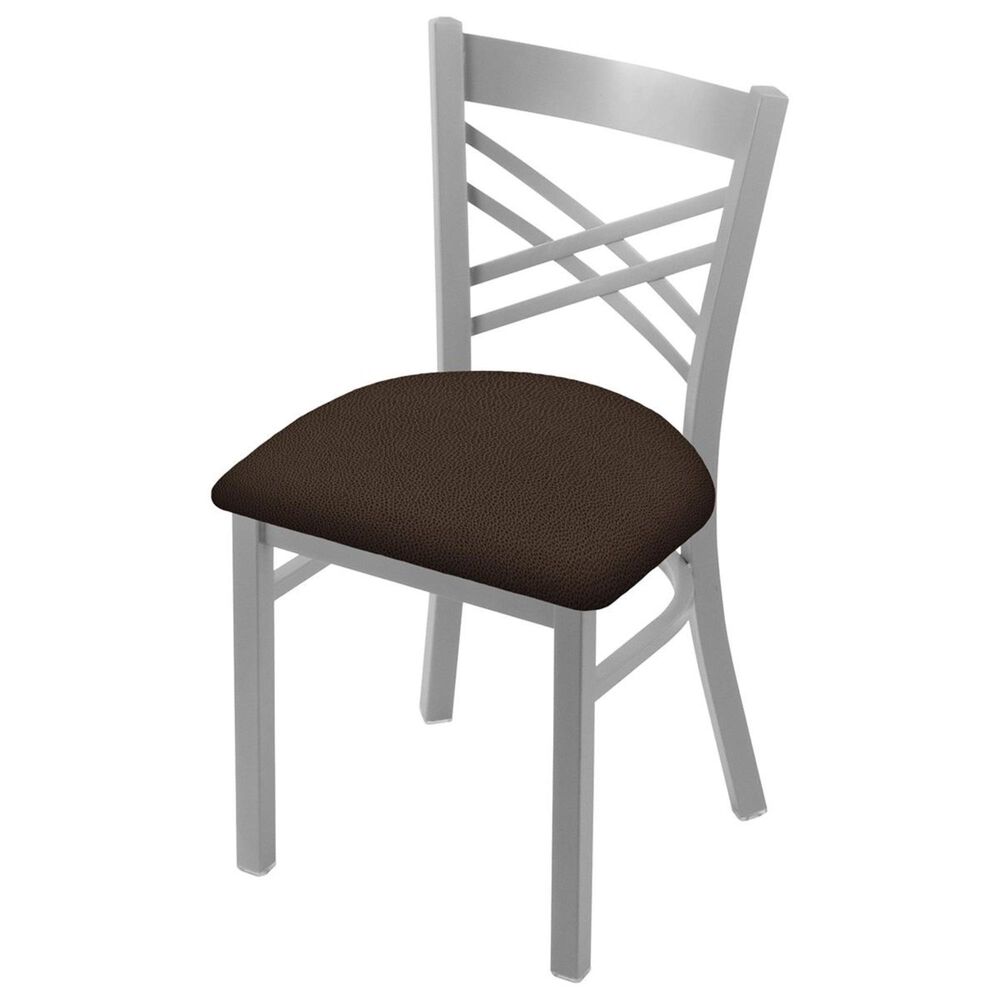 Holland Bar Stool 620 Catalina 18" Chair with Anodized Nickel and Rein Coffee Seat, , large