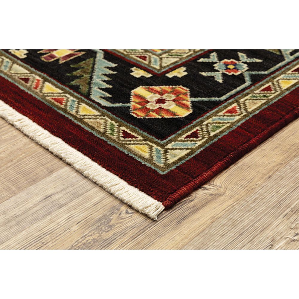 Oriental Weavers Lilihan Medallion 092R6 5&#39;3&quot; x 7&#39;6&quot; Red and Black Area Rug, , large