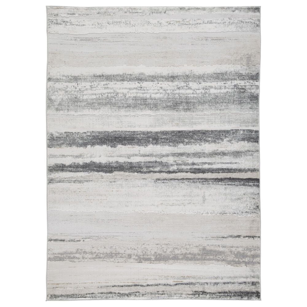 Ashley Abanett 7"10" x 10"2" Gray and Black Area Rug, , large
