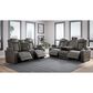 Signature Design by Ashley HyllMont Power Recliner Console Loveseat with Power Headrest in Gray, , large