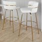 LumiSource Cinch 30" Swivel Barstool with White Upholstery in Gold (Set of 2), , large