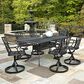 Homestyles Grenada 7-Piece Dining Set with Swivel Chairs in Gray, , large