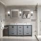 Lexora Home Ziva 72" Double Bathroom Vanity in Dark Grey with 2 cm White Quartz Top and Rectangular Sinks, , large