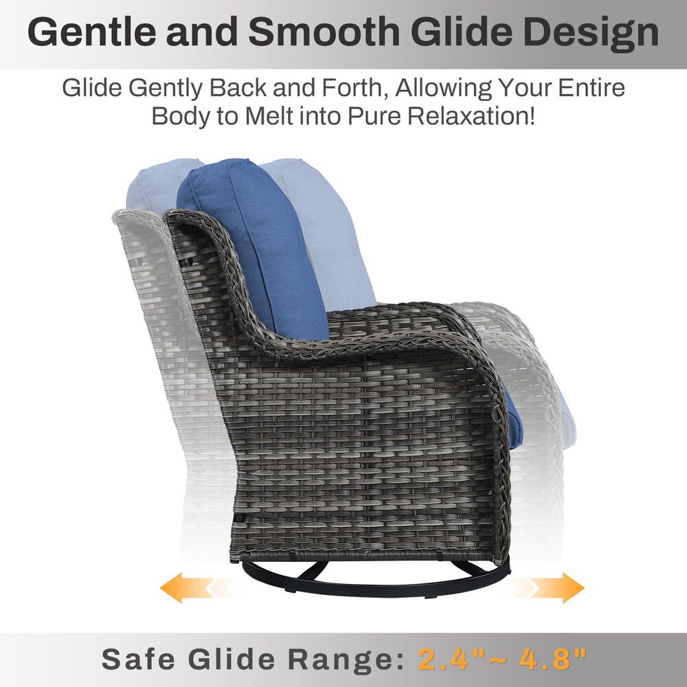 Sunwell Garden 6-PiecePatio Conversation Set with Gray in Blue, , large