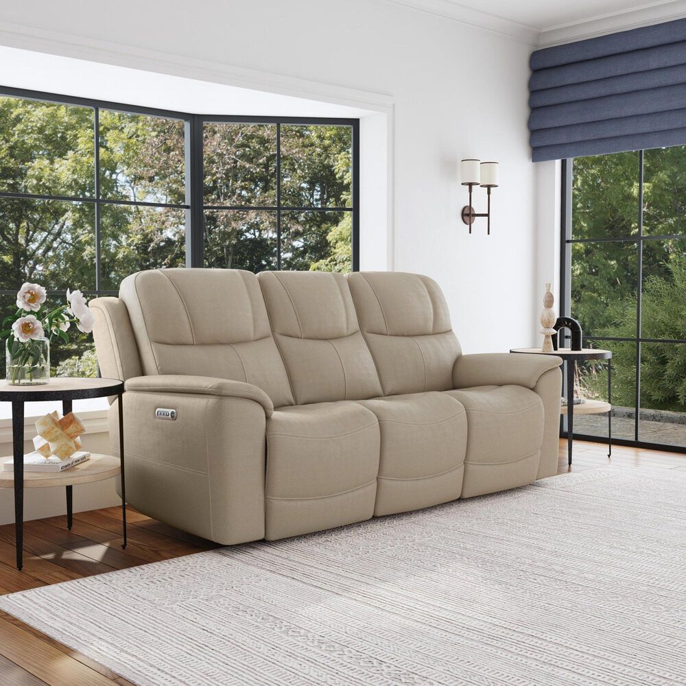 Flexsteel Crew Power Sofa and Loveseat Set in Pebble, , large