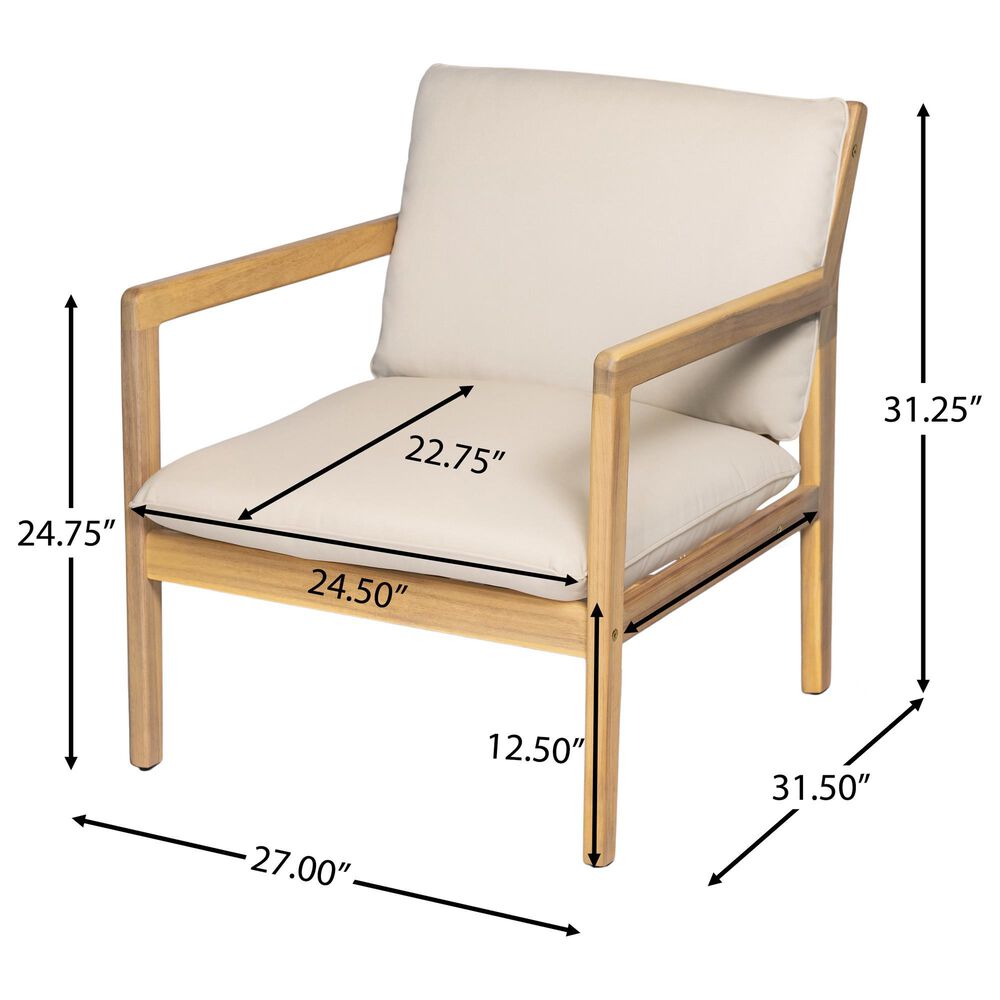 Hearth and Haven Outdoor Club Chair with Tapered Legs in Beige (Set of 2), , large