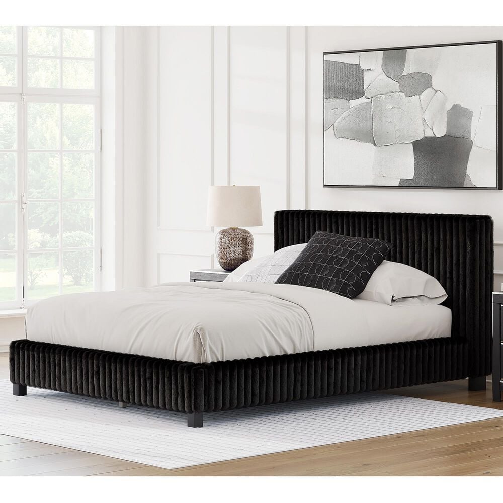 Ashley Zuraleus Queen Upholstered Platform Bed in Black, , large