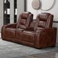 New Heritage Design Chester Power Reclining Loveseat in Brown, , large
