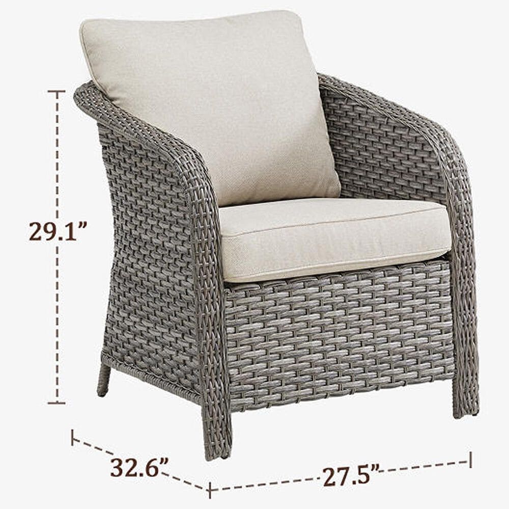 Sunwell Garden Patio Stationary Chair in Beige (Set of 2), , large