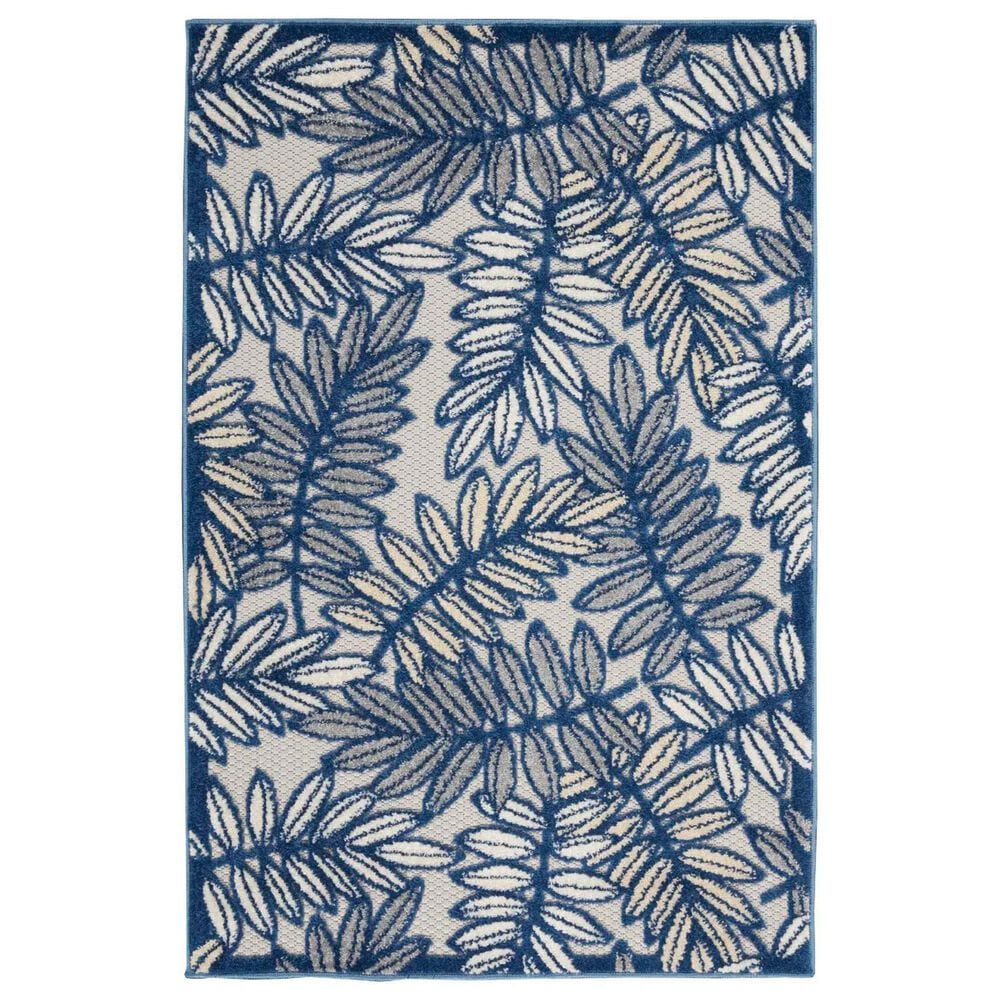 Nourison Aloha ALH18 2"8" x 4" Ivory and Navy Indoor/Outdoor Area Rug, , large