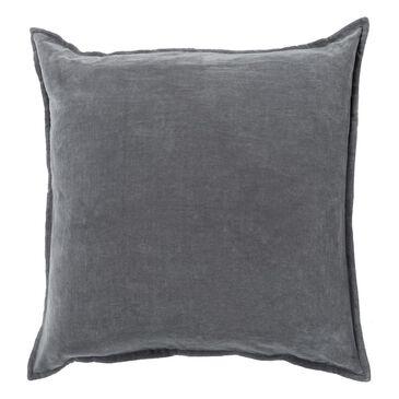 Surya 20" x 20" Smooth Velvet Down Fill Pillow in Charcoal, , large