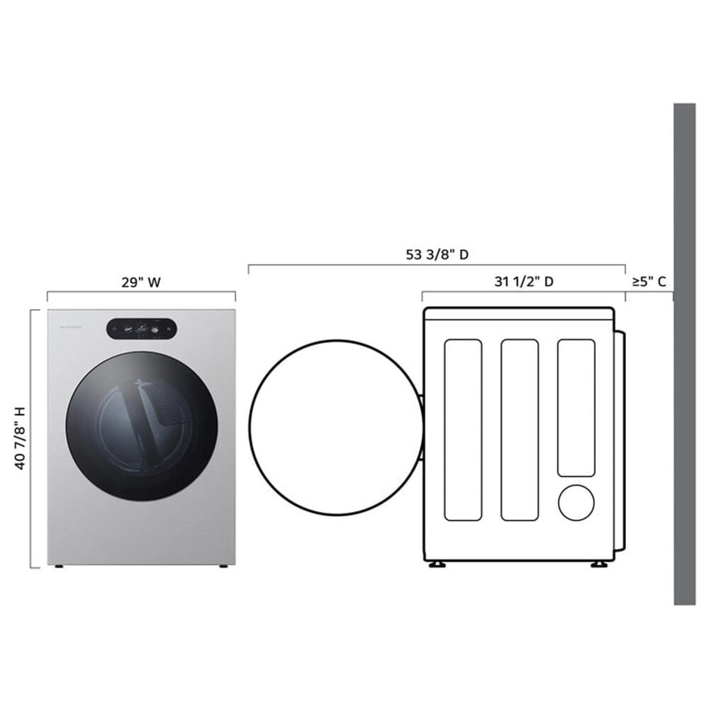 LG 5.8 Cu. Ft. Smart Front Load Washer and 9.0 Cu. Ft. Gas Dryer in Brushed Platinum Steel, , large