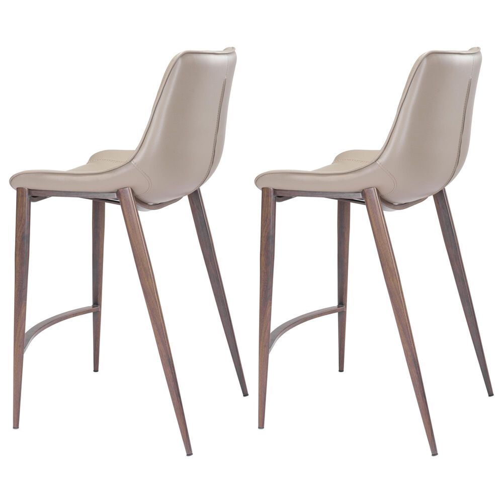 Zuo Modern Magnus Counter Chair in Gray/Dark Brown &#40;Set of 2&#41;, , large