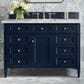 James Martin Vanities Brittany 48" Single Bathroom Vanity in Victory Blue with 3 cm Victorian Silver Quartz Top and Rectangular Sink, , large
