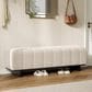 Hearth and Haven 64" Upholstered Dining Bench with Tufted Design in Beige, , large