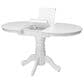 CorLiving Dillon Pedestal Dining Table with Leaf in White - Table Only, , large
