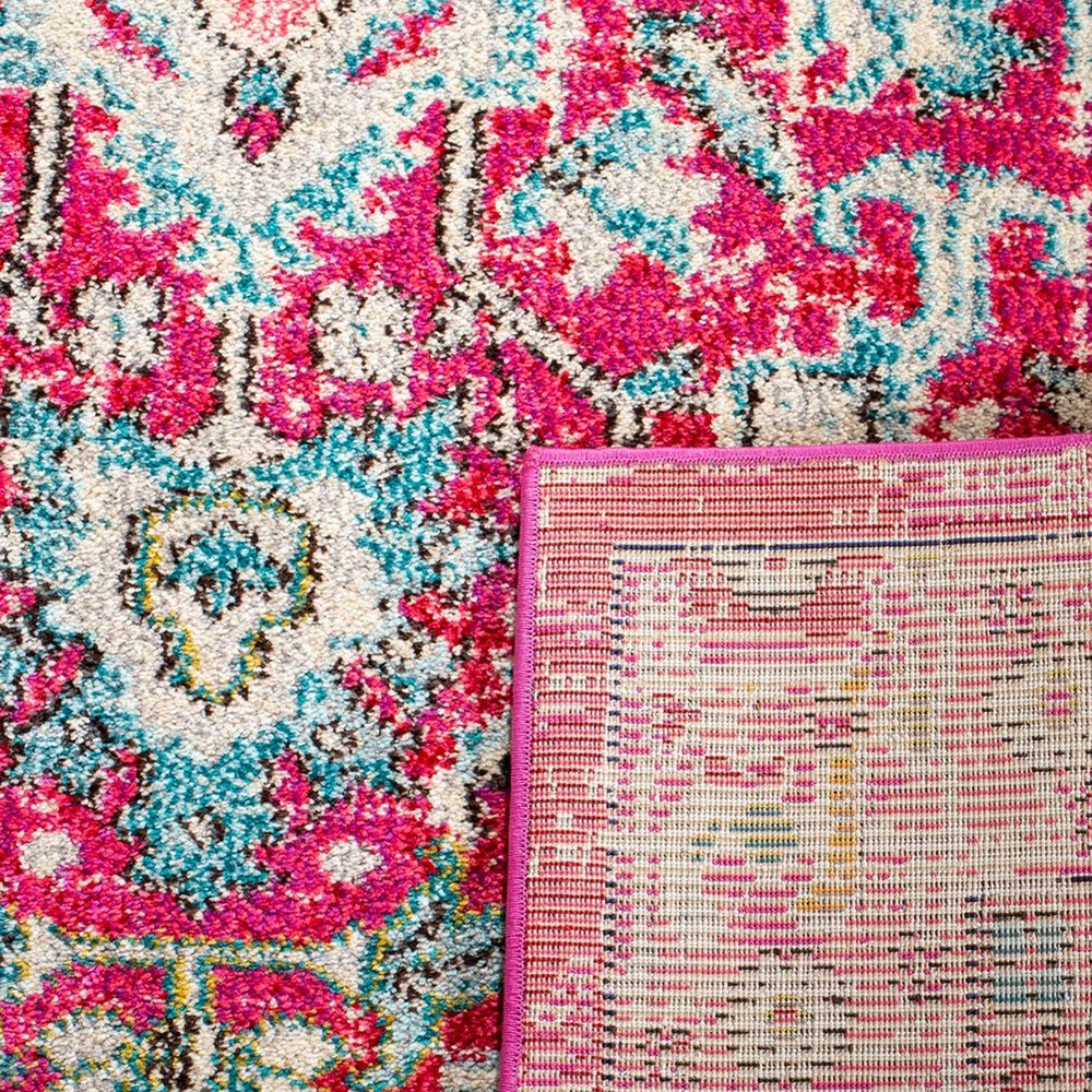 Safavieh Monaco MNC250J-28 2&#39;2&quot; x 8&#39; Fuchsia/Light Blue Runner, , large