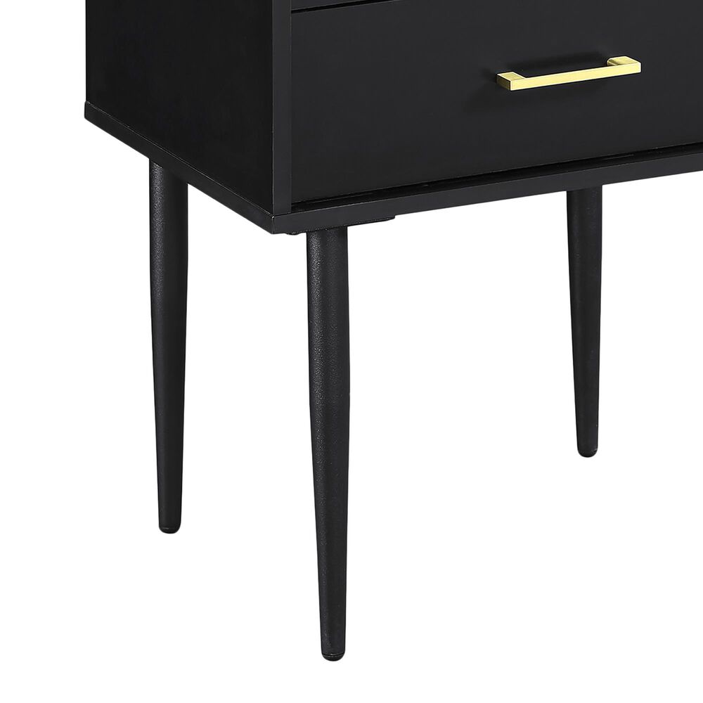 Walker Edison Olivia 20&quot; 2-Drawer Side Table in Black, , large