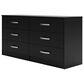 Ashley Finch 6-Drawer Dresser in Black, , large