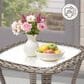 Sunwell Garden Patio Square Side Table with Glass Top in Gray and Clear, , large