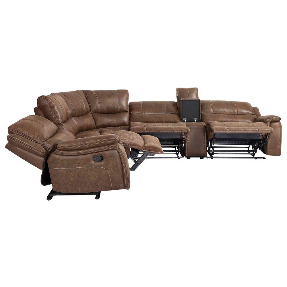 Steve Silver Lehi 6-Piece Manual Reclining Sectional in Brindle, , large