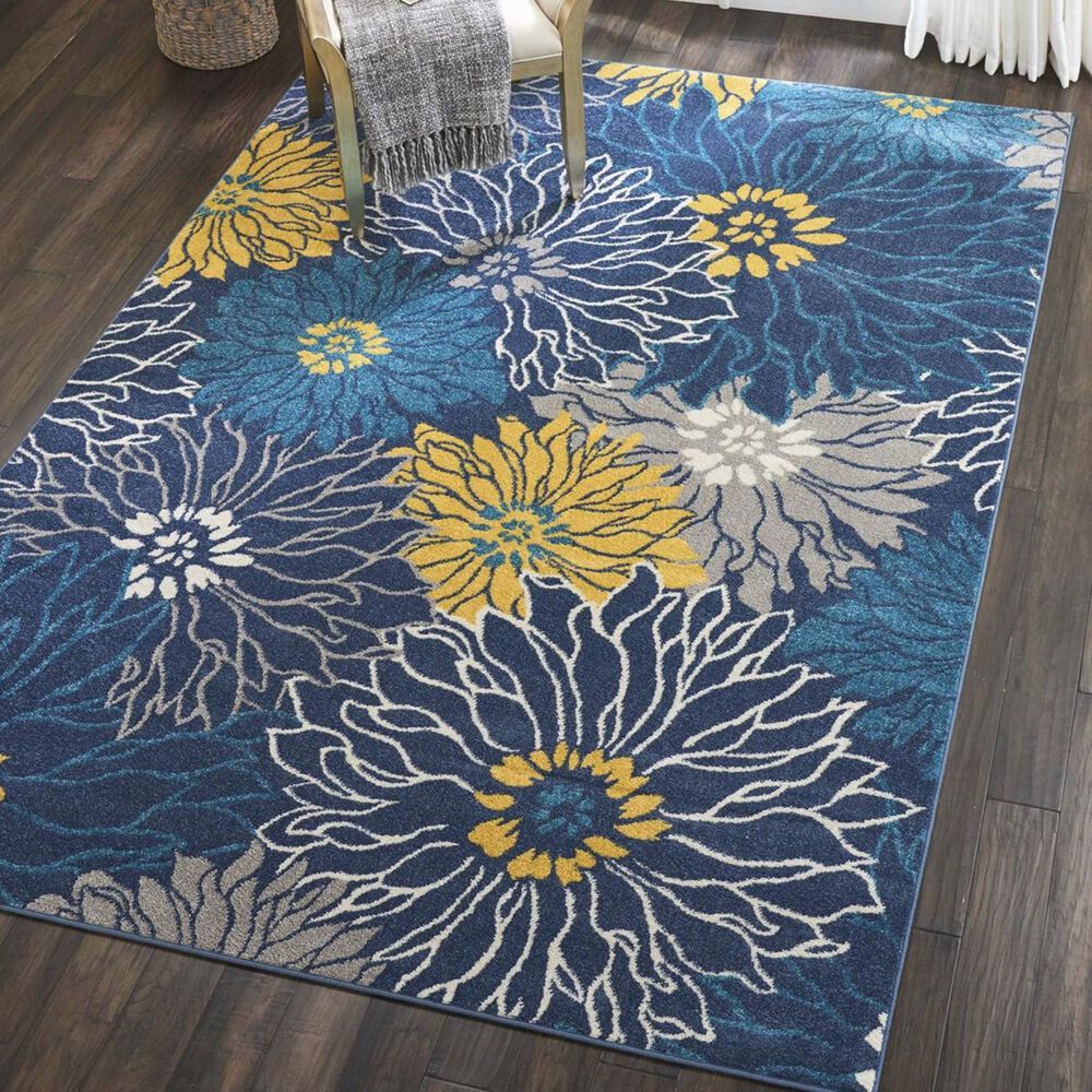 Nourison Passion PSN17 6&#39;7&quot; x 9&#39;6&quot; Blue Area Rug, , large