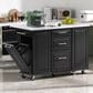 HOMLUX 51" Kitchen Island with Tilt Trash Can Cabinet in Black, , large