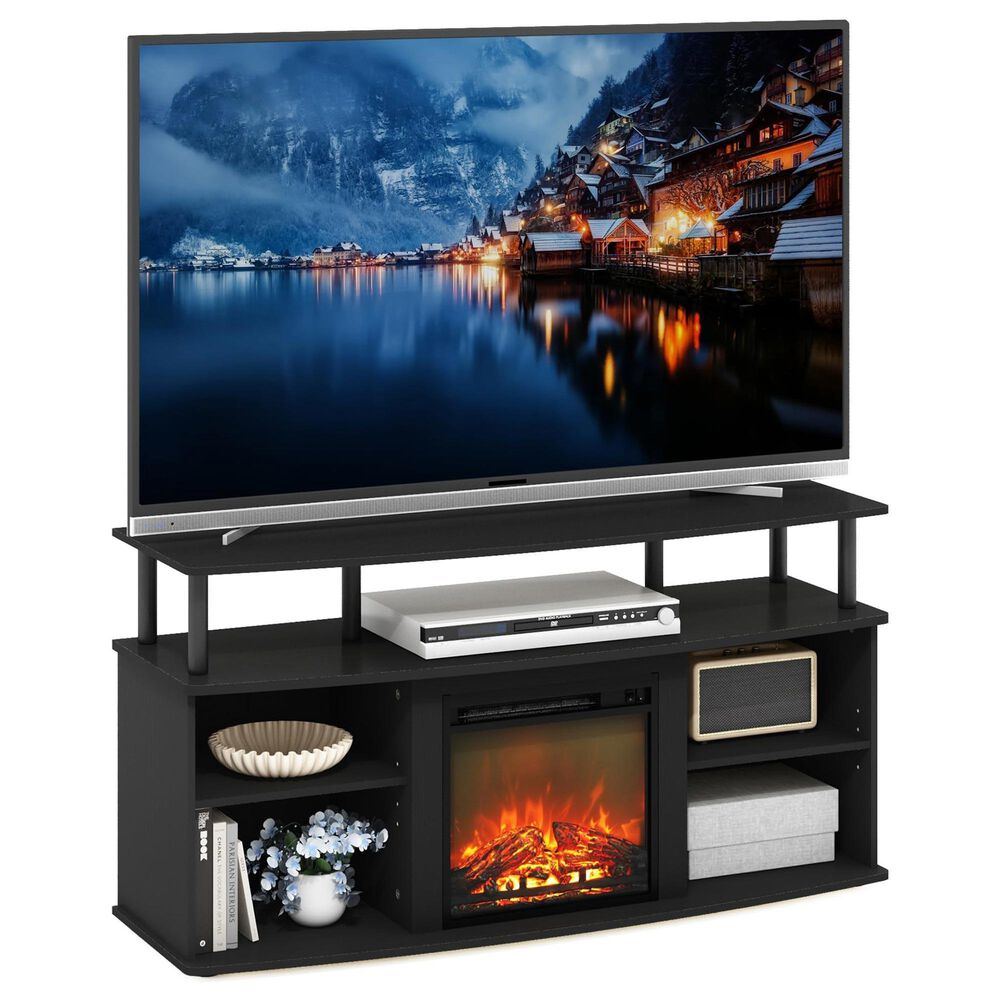 HOMLUX 47" TV Stand with Electric Fireplace in Americano and Black, , large
