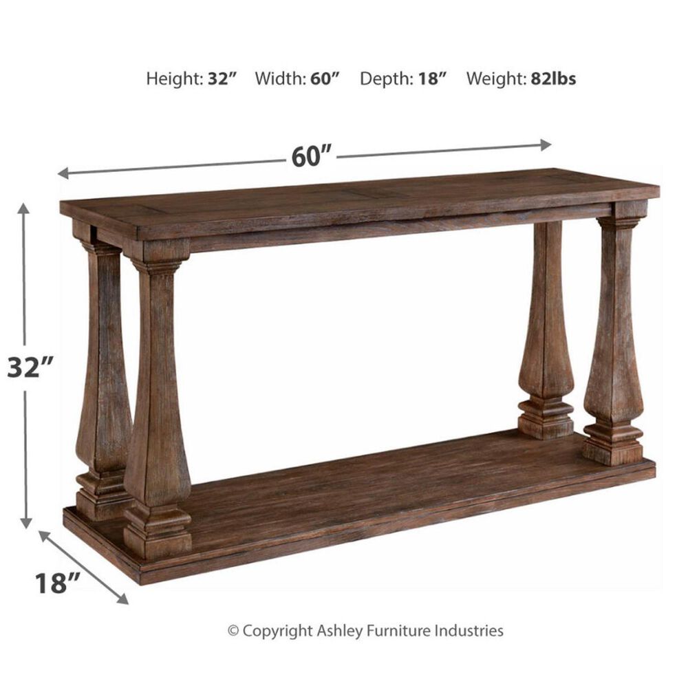 Signature Design by Ashley Johnelle Sofa Table in Weathered Gray, , large
